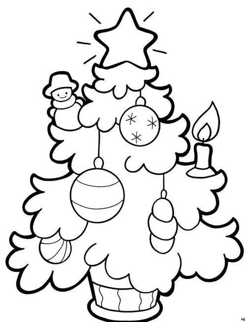 Desenho árvore de natal para pintar