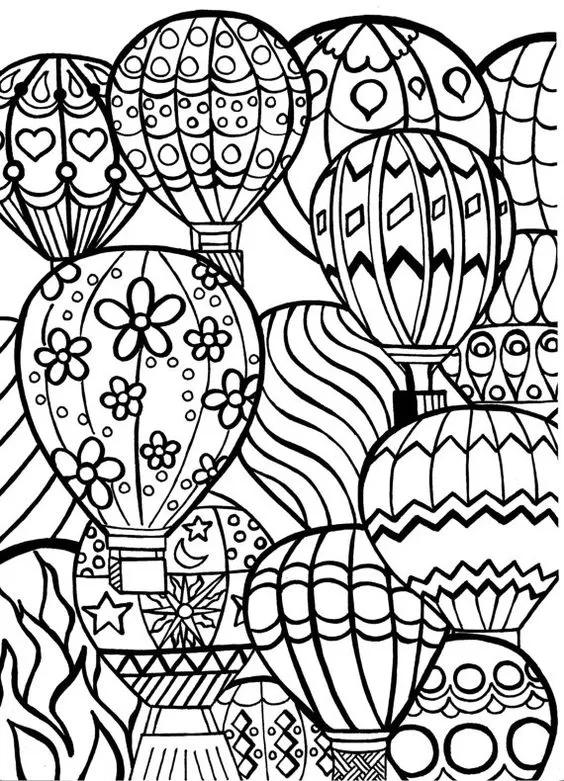 Desenho balões em mandala 