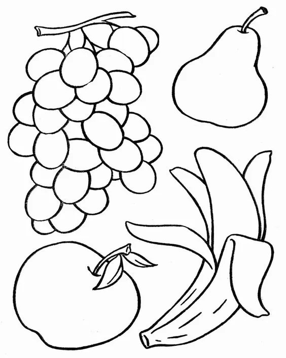 Desenho de frutas para pintar