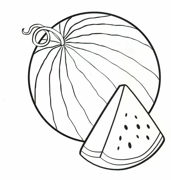 Desenho melancia para colorir