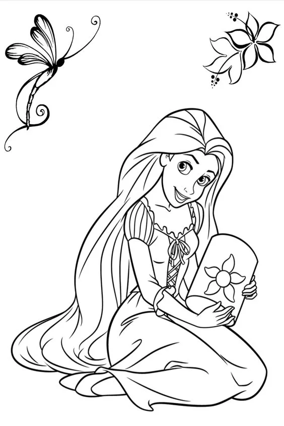 Princesa Rapunzel para colorir