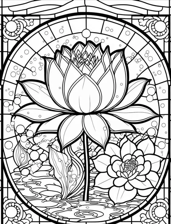 Desenho flor em mandala para pintar